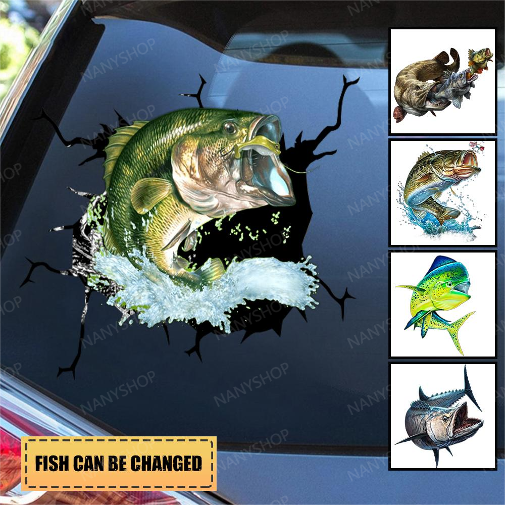 Personalized Fish Crack Car Stickers